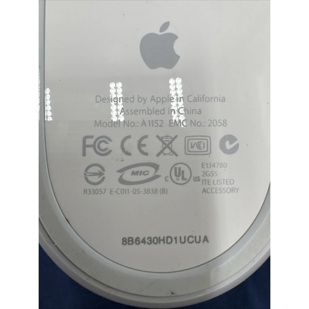 Authentic Apple A1152 white Mighty‎ Mouse USB Wired